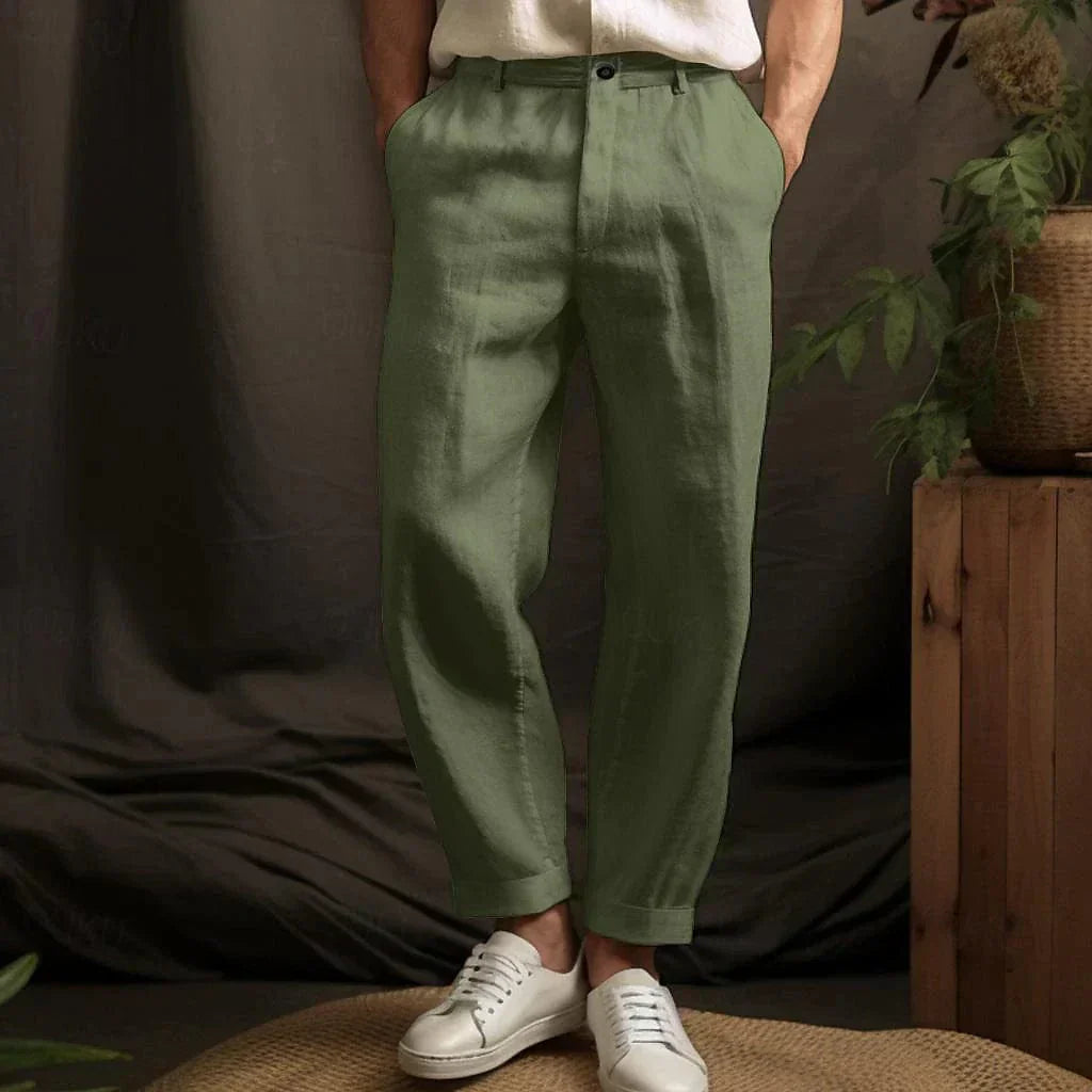 Yorick - Pantaloni in lino traspiranti con coulisse
