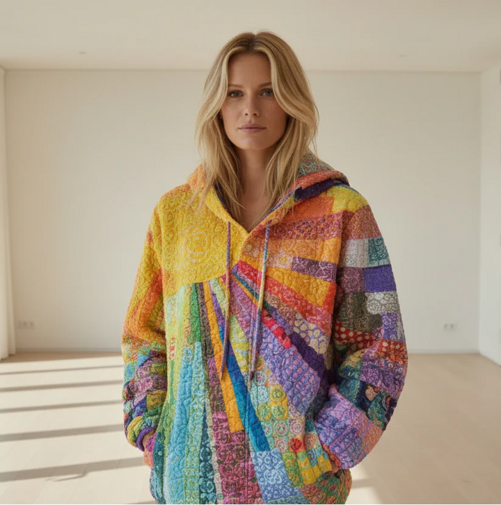 Sorienna - Felpa patchwork effetto soft touch