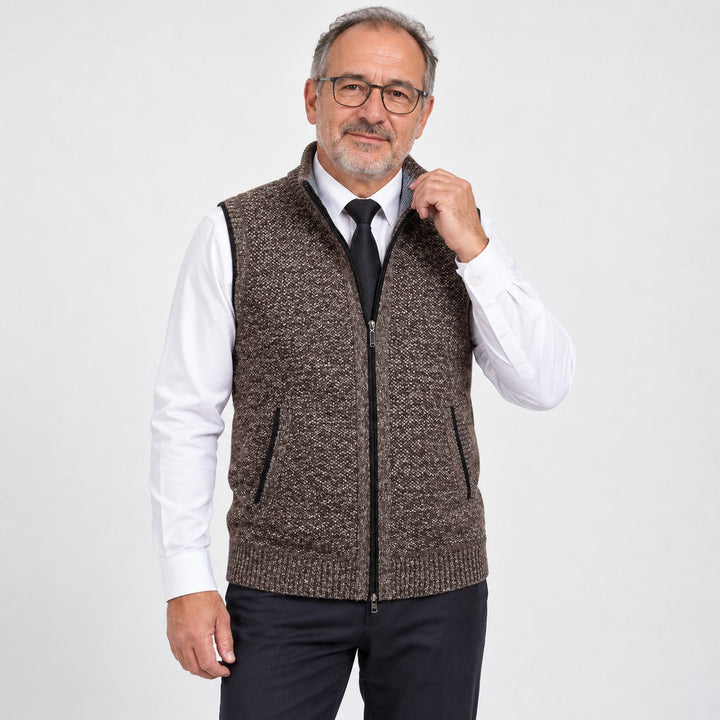 Flossie - Gilet lavorato a maglia a strati con zip frontale