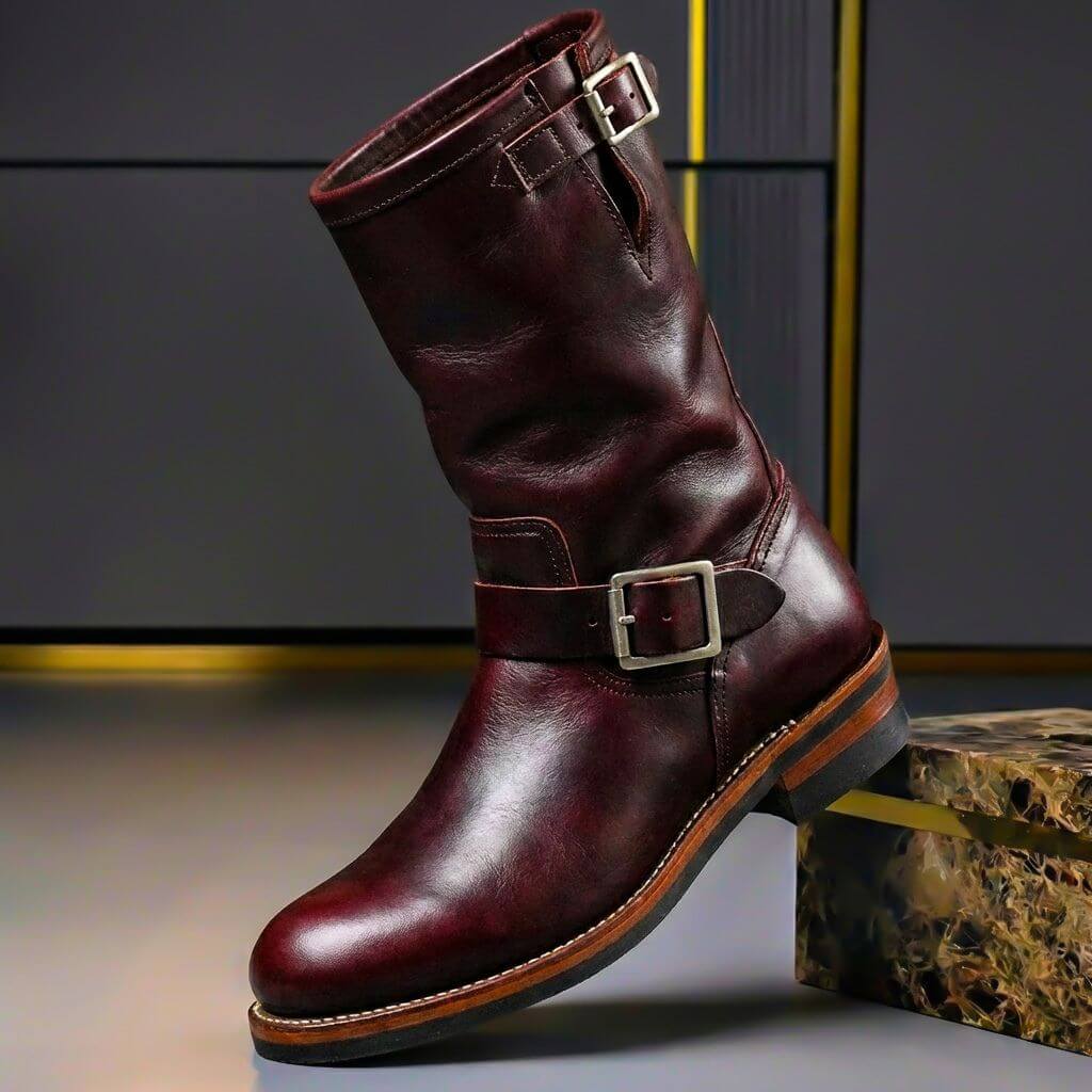 Gideon - Stivali in pelle con fibbia vintage