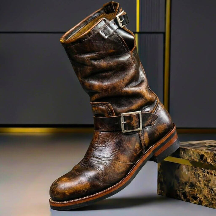 Gideon - Stivali in pelle con fibbia vintage