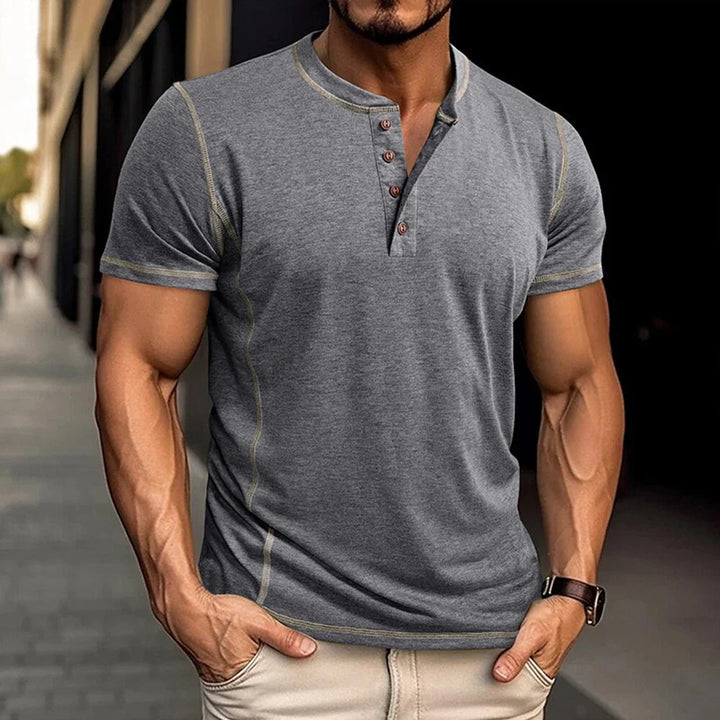 Bardwell - T-shirt Henley morbida al tatto
