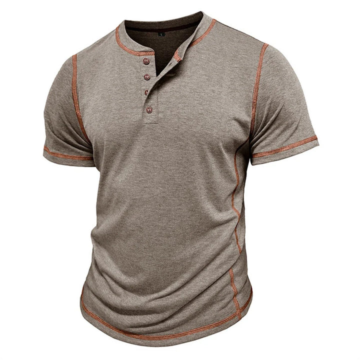 Bardwell - T-shirt Henley morbida al tatto