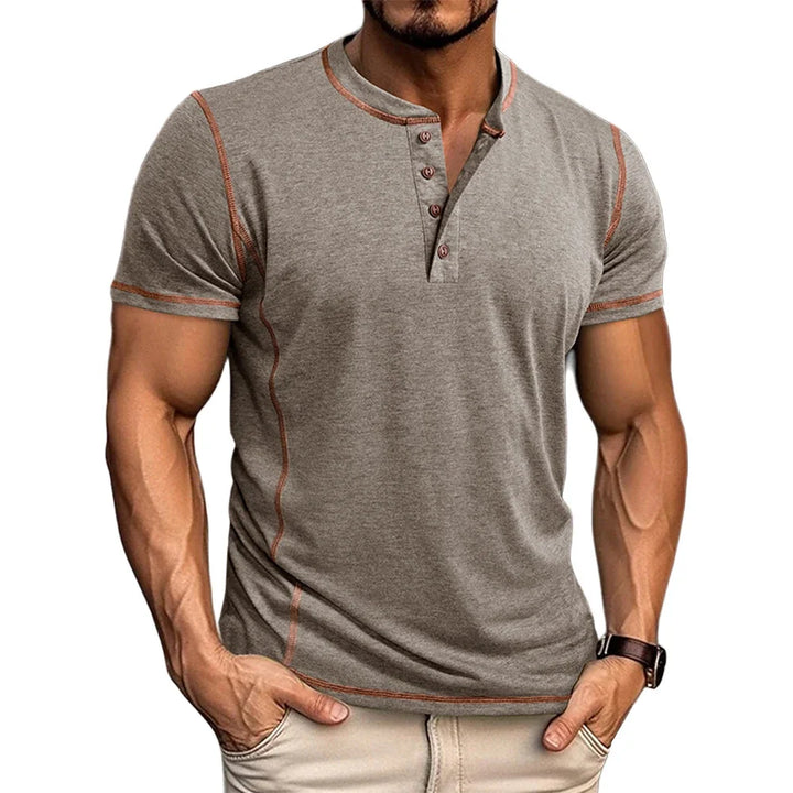 Bardwell - T-shirt Henley morbida al tatto