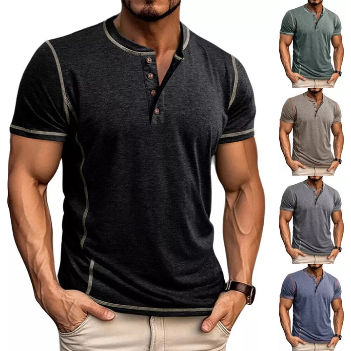 Bardwell - T-shirt Henley morbida al tatto