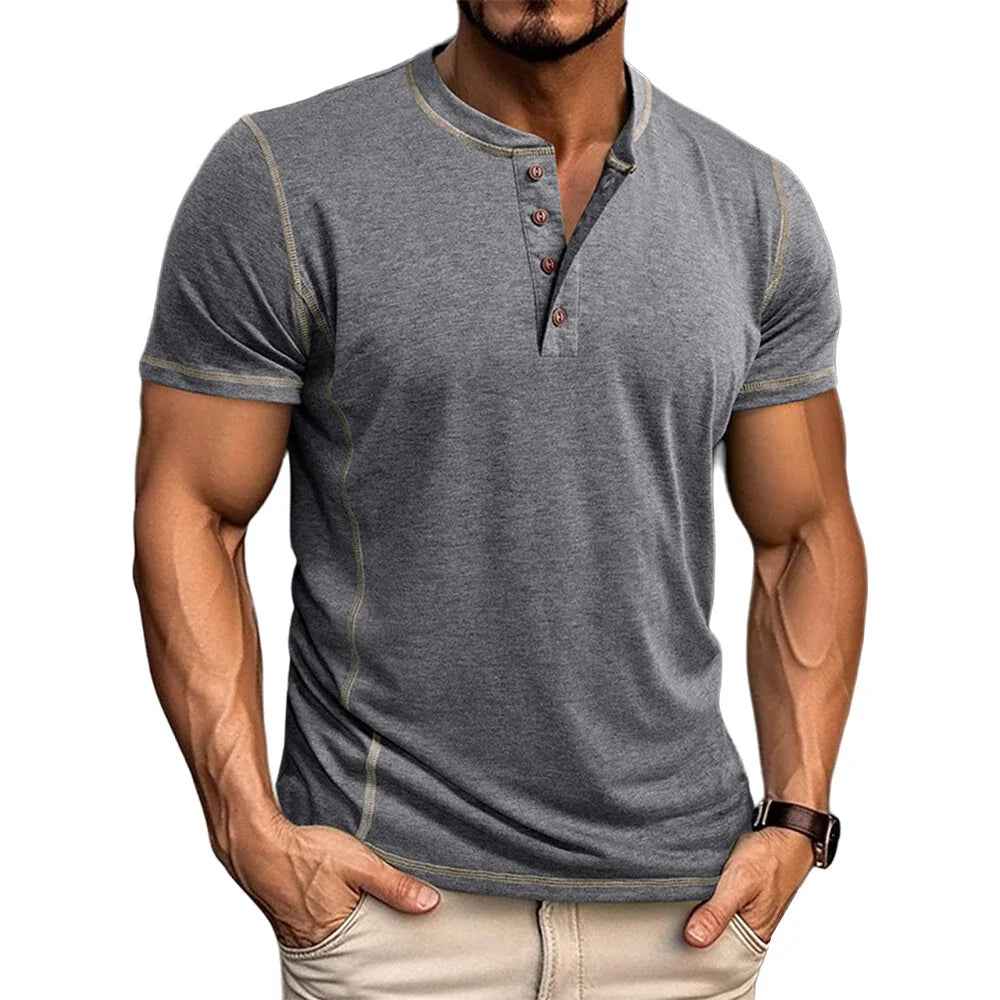 Bardwell - T-shirt Henley morbida al tatto