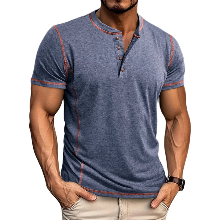 Bardwell - T-shirt Henley morbida al tatto