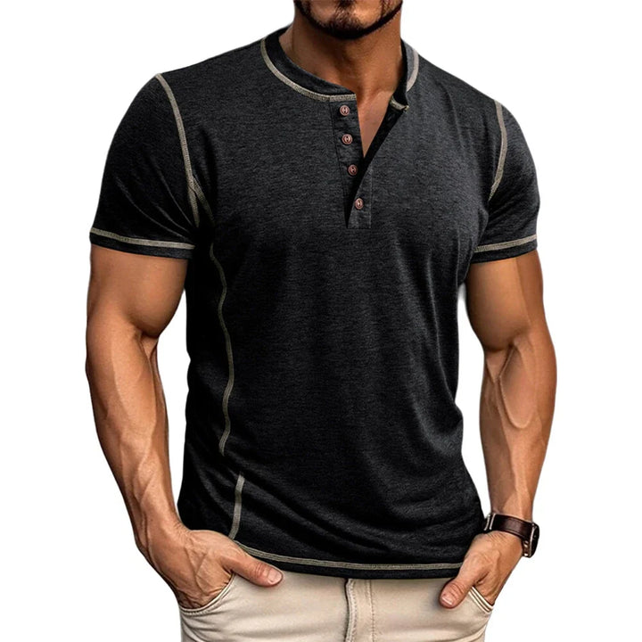Bardwell - T-shirt Henley morbida al tatto