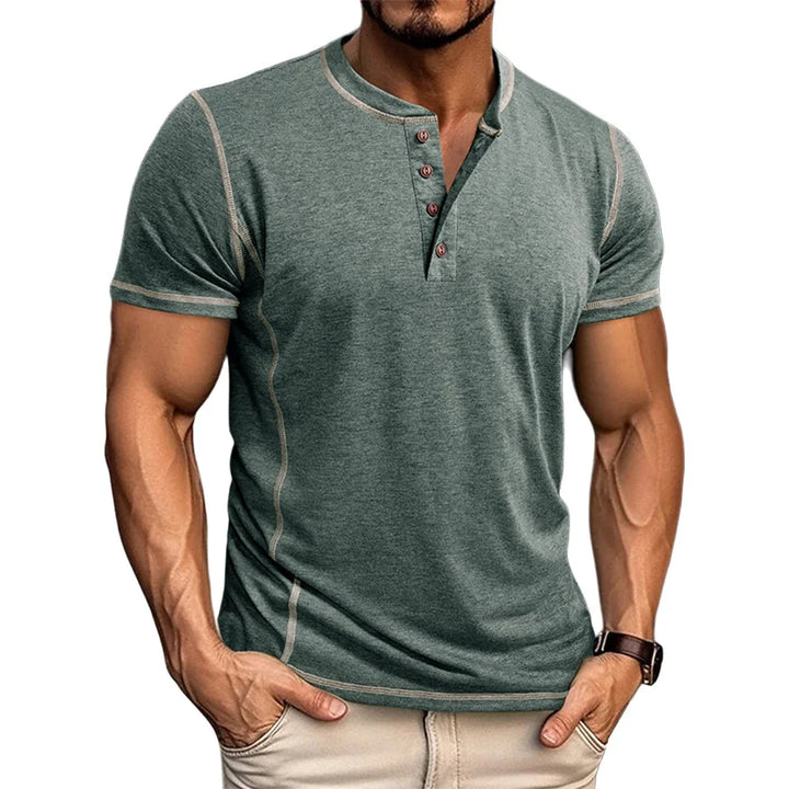 Bardwell - T-shirt Henley morbida al tatto