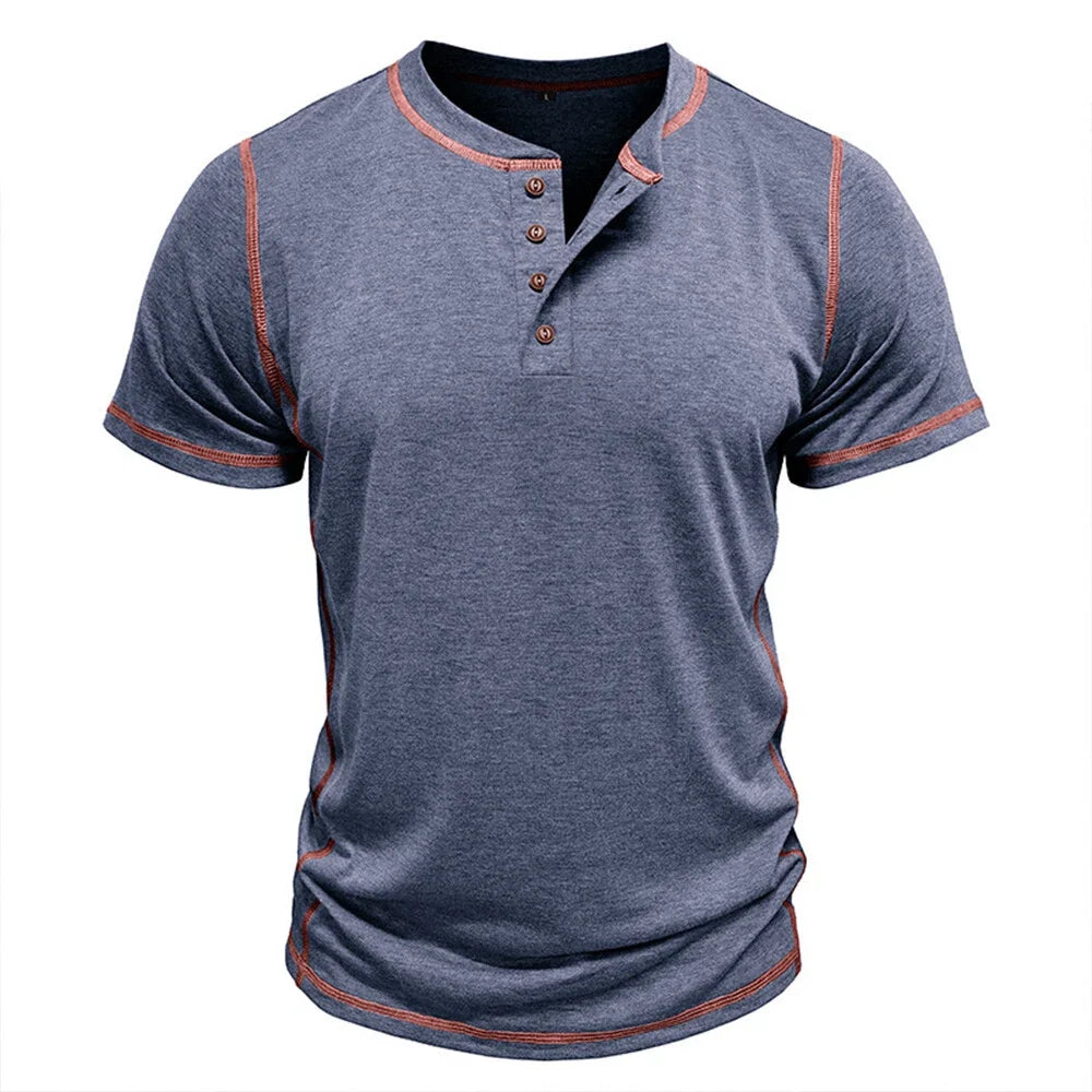 Bardwell - T-shirt Henley morbida al tatto