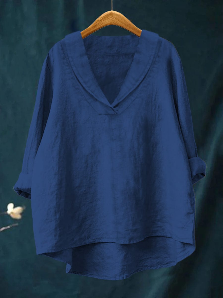 Bellissea - Blusa elegante con scollo a V drappeggiato