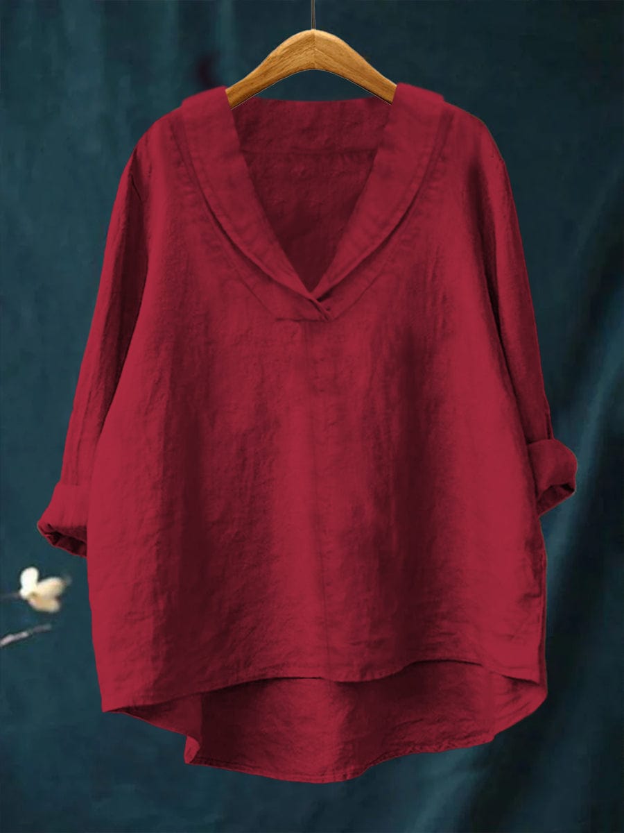 Bellissea - Blusa elegante con scollo a V drappeggiato