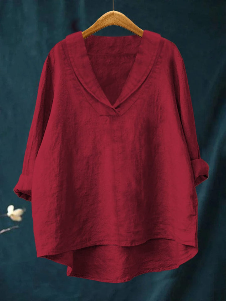 Bellissea - Blusa elegante con scollo a V drappeggiato