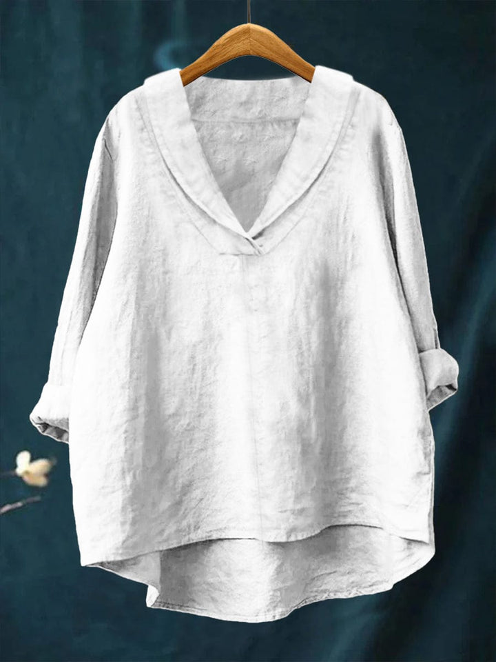Bellissea - Blusa elegante con scollo a V drappeggiato