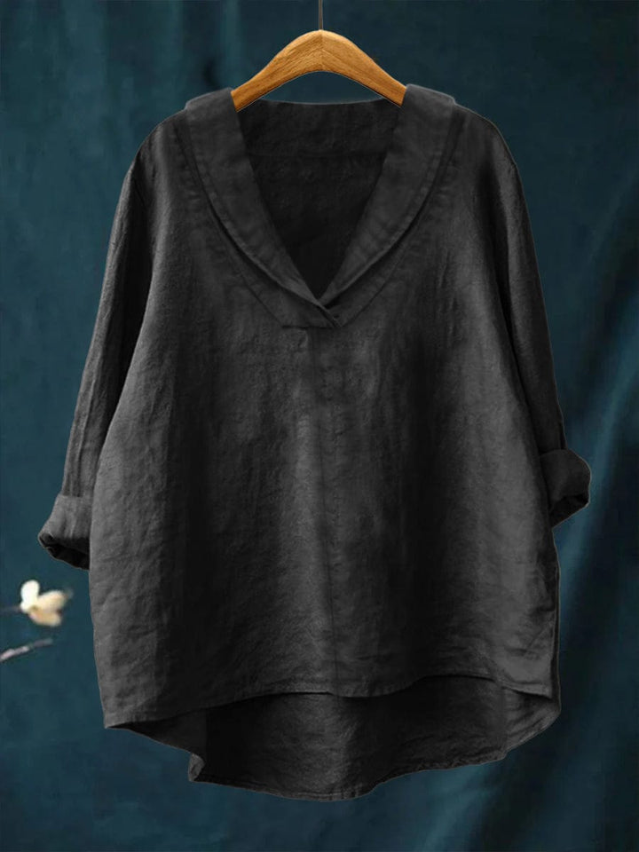 Bellissea - Blusa elegante con scollo a V drappeggiato