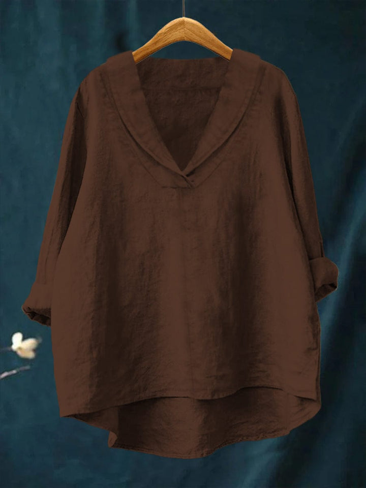 Bellissea - Blusa elegante con scollo a V drappeggiato