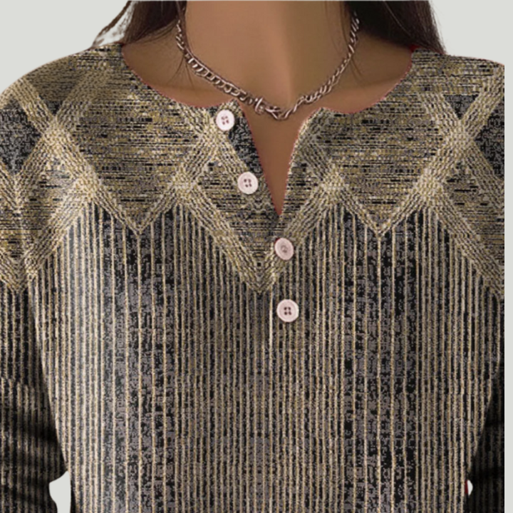 Zayarie - T-shirt a righe a maniche lunghe, morbida al tatto