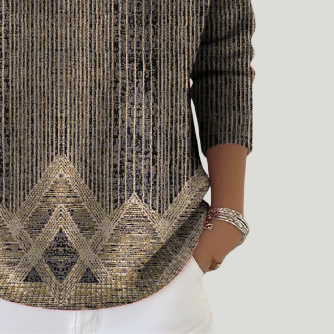 Zayarie - T-shirt a righe a maniche lunghe, morbida al tatto