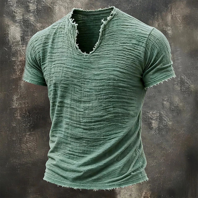 Jarrett - T-shirt testurizzata con scollo a V