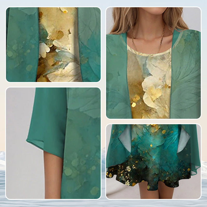 Delavelle - Coordinato elegante con abito midi a strati