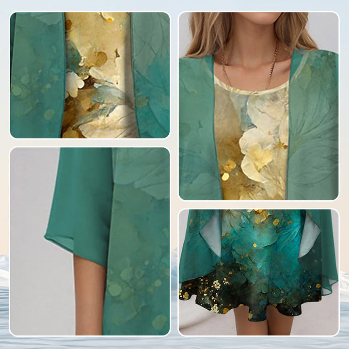 Delavelle - Coordinato elegante con abito midi a strati