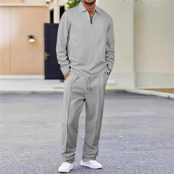 Vexar - Completo loungewear con zip a un quarto in tessuto morbido