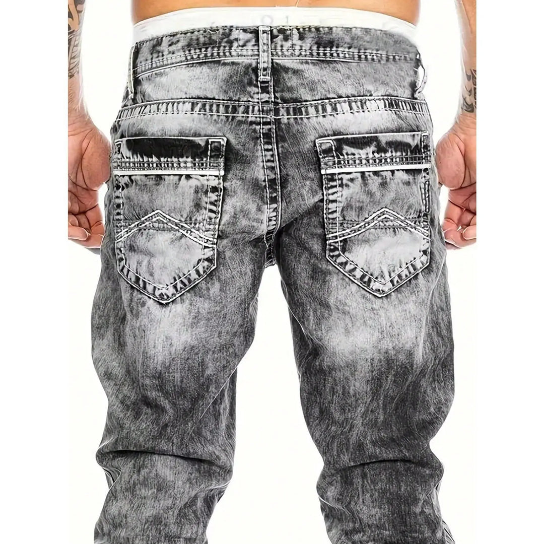 Dario - Jeans a gamba dritta con lavaggio vintage