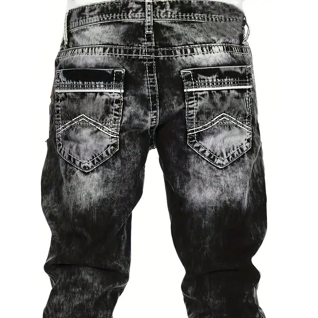 Dario - Jeans a gamba dritta con lavaggio vintage