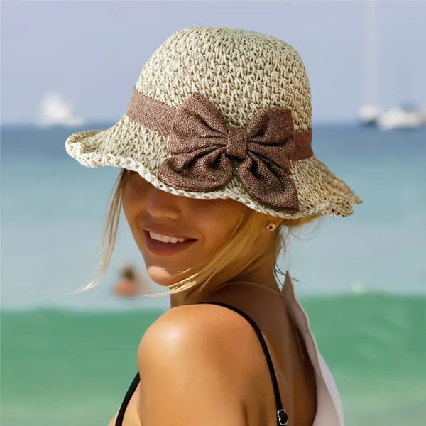Coralie - Cappello a tesa larga artigianale con fiocco