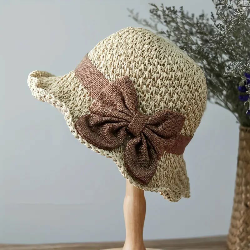 Coralie - Cappello a tesa larga artigianale con fiocco