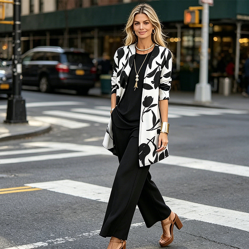 Ursula - Set coordinato floreale a 3 pezzi dal tocco morbido