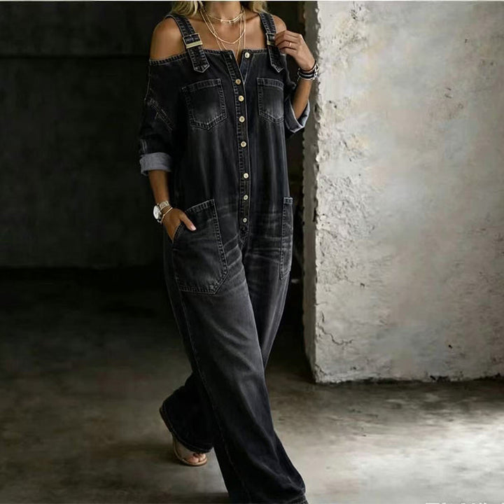 Neralyn - Tuta in denim lavato con tasche