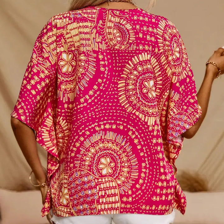 Noellise - Blusa artistica con maniche a pipistrello