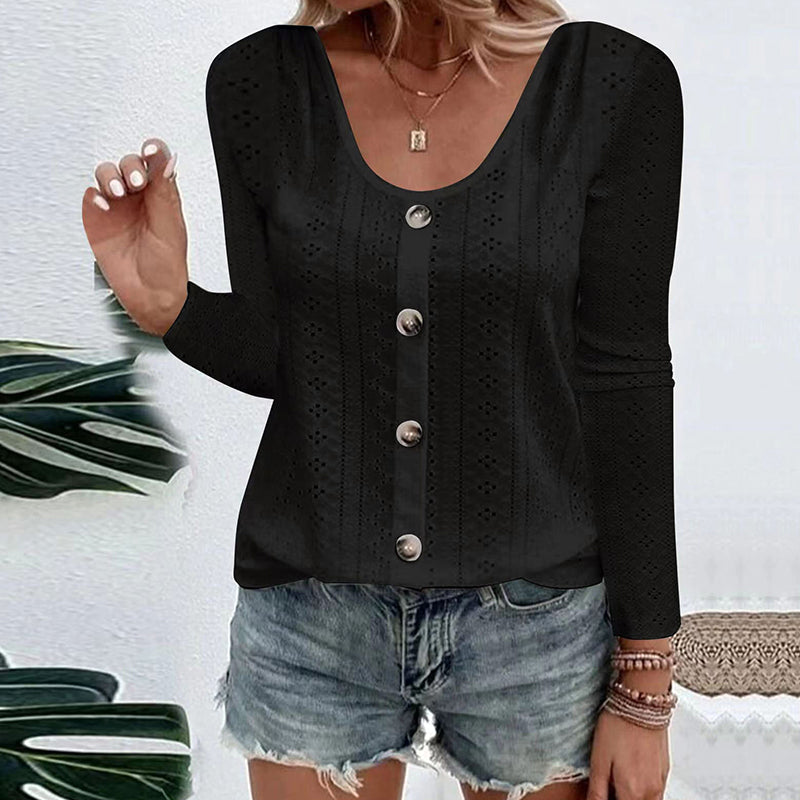 Aelwen - Blusa girocollo dal tocco morbido