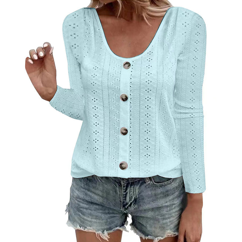 Aelwen - Blusa girocollo dal tocco morbido