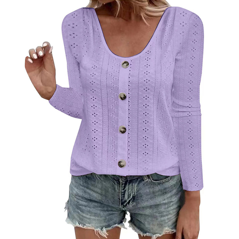 Aelwen - Blusa girocollo dal tocco morbido