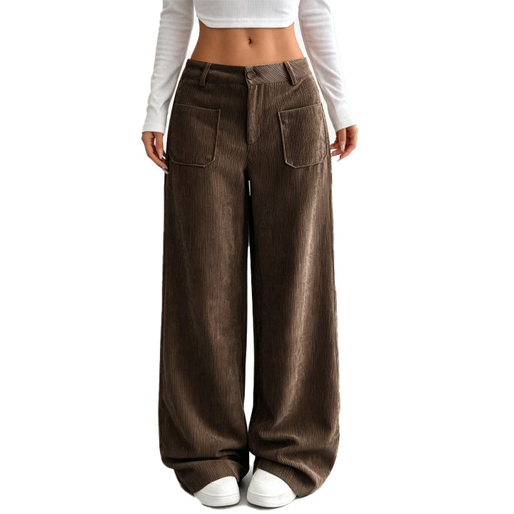 Irma - Pantaloni a gamba larga effetto soft touch