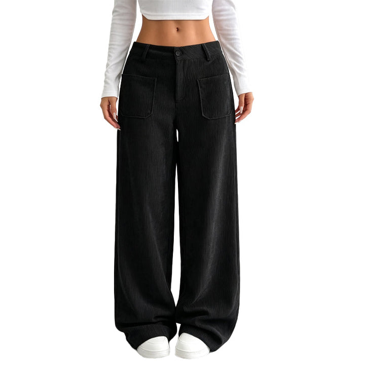 Irma - Pantaloni a gamba larga effetto soft touch
