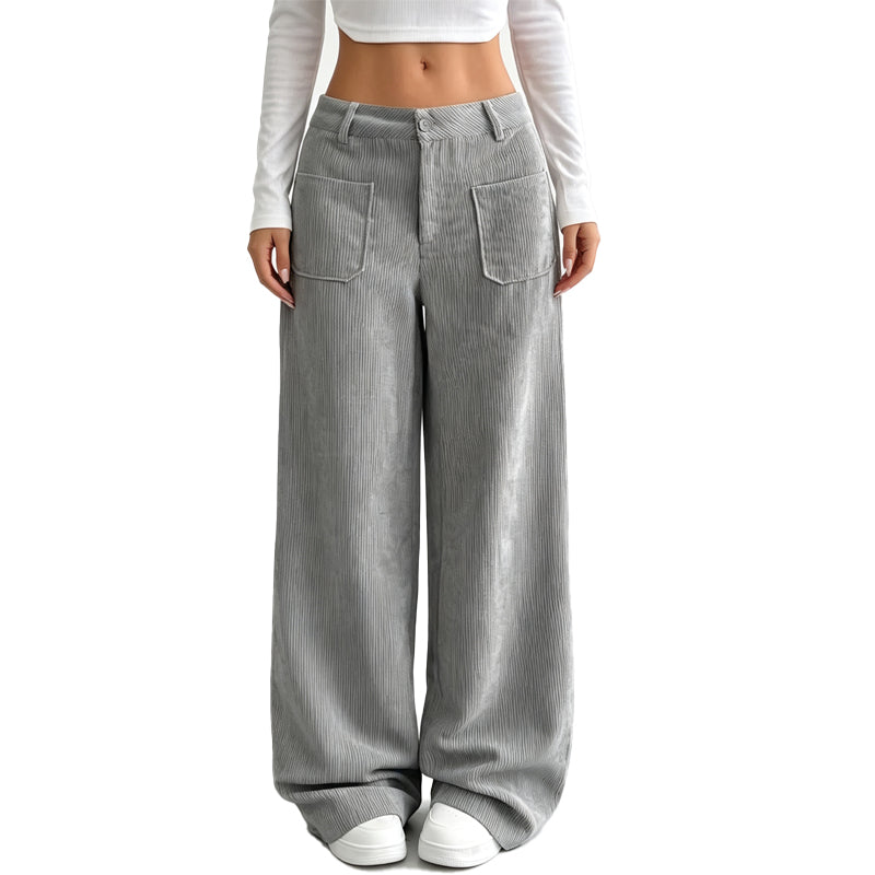 Irma - Pantaloni a gamba larga effetto soft touch