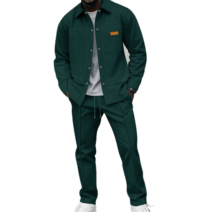 Kaelen - Coordinato loungewear a due pezzi con lavorazione a nido d'ape