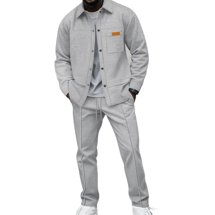 Kaelen - Coordinato loungewear a due pezzi con lavorazione a nido d'ape