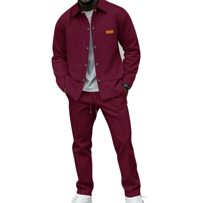 Kaelen - Coordinato loungewear a due pezzi con lavorazione a nido d'ape