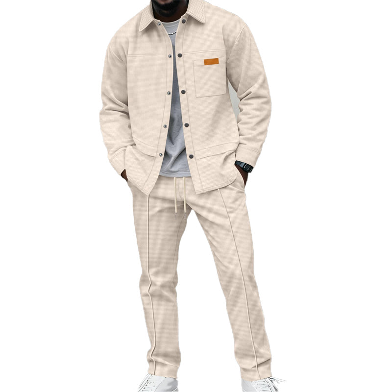 Kaelen - Coordinato loungewear a due pezzi con lavorazione a nido d'ape