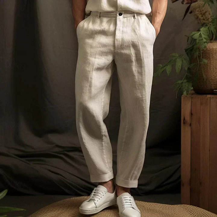 Yorick - Pantaloni in lino traspiranti con coulisse