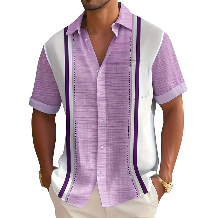 Chetford - Camicia a collo cubano testurizzata