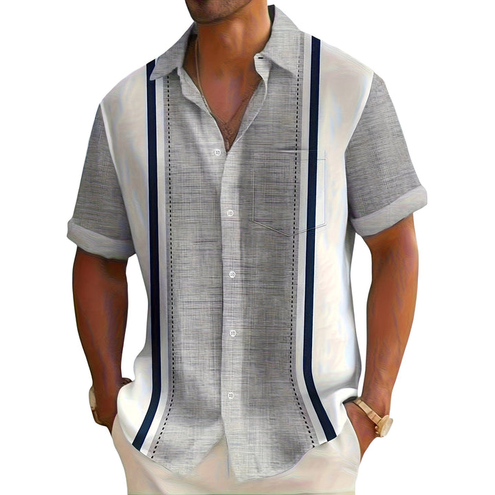 Chetford - Camicia a collo cubano testurizzata