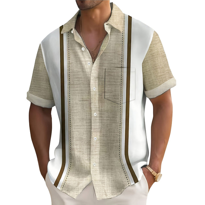 Chetford - Camicia a collo cubano testurizzata