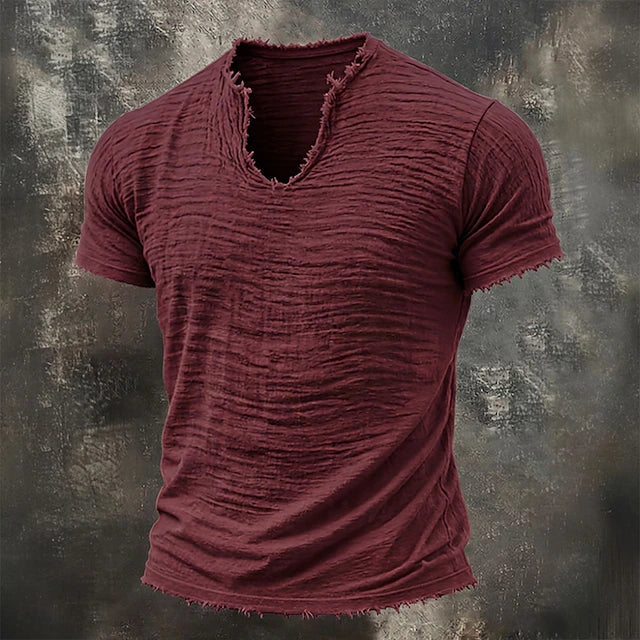 Jarrett - T-shirt testurizzata con scollo a V