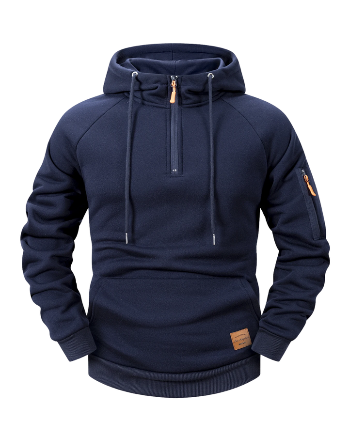 Quenford - Felpa con zip dal tocco morbido