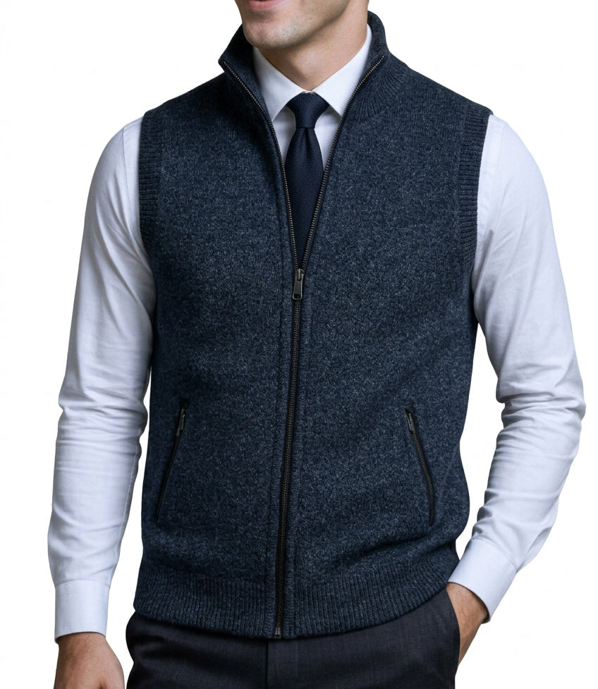 Flossie - Gilet lavorato a maglia a strati con zip frontale